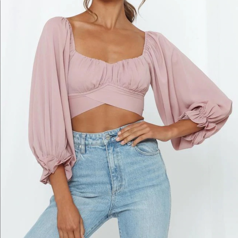 Hello Molly Mauve crop top size M